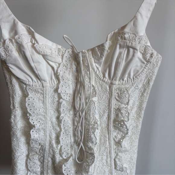 For Love and Lemons Mandy lace mini dress white medium - Picture 7 of 10